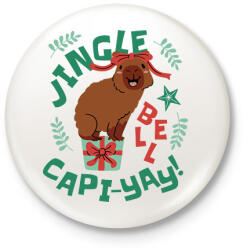 printfashion Karácsonyi capybara - Kitűző, hűtőmágnes - Fehér (17134828)