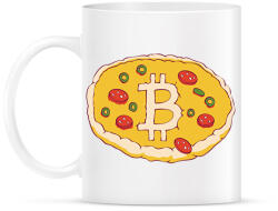 printfashion Bitcoin pizza - Bögre - Fehér (17106045)