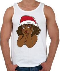 printfashion Karácsonyi csajszi - Férfi atléta - Fehér (17003039)