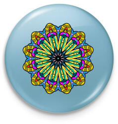 printfashion Mandala2 - Kitűző, hűtőmágnes - Világoskék (16964321)