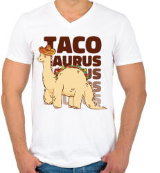 printfashion Tacosaurus - Férfi V-nyakú póló - Fehér (17155187)