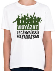 printfashion Vigyázat legénybúcsú folyamatban - Gyerek póló - Fehér (17467112)