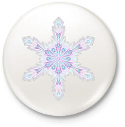 printfashion Furcsa hópehely - Kitűző, hűtőmágnes - Fehér (17021468)