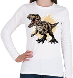 printfashion Dinoszaurusz - Női hosszú ujjú póló - Fehér (16904845)