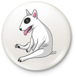 printfashion Bullterrier kutya - Kitűző, hűtőmágnes - Fehér (17295140)