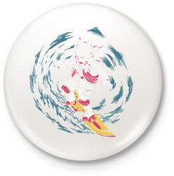 printfashion Űrhajós szörf - Kitűző, hűtőmágnes - Fehér (17049226)