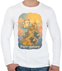printfashion Purr-gatory - Férfi hosszú ujjú póló - Fehér (17435428)