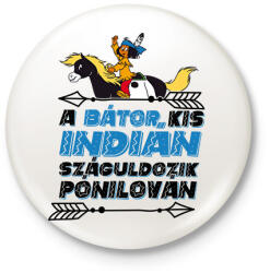 printfashion Yakari - Yakari a bátor kis indián - Kitűző, hűtőmágnes - Fehér (17372876)