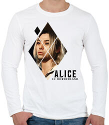 printfashion Alice in borderland shuntaro fekete - Férfi hosszú ujjú póló - Fehér (17240784)