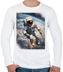 printfashion Űrséta - Férfi hosszú ujjú póló - Fehér (17046241)