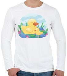 printfashion Kacsák - Férfi hosszú ujjú póló - Fehér (17111114)