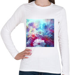 printfashion virágok 2 - Női hosszú ujjú póló - Fehér (17323635)