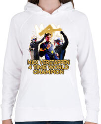 printfashion MAX VERSTAPPEN vilagbajnok - Női kapucnis pulóver - Fehér (17311181)