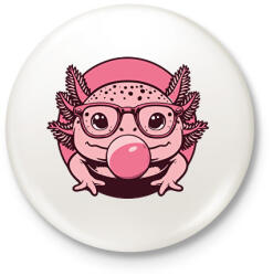 printfashion Axolotl - Kitűző, hűtőmágnes - Fehér (17050577)