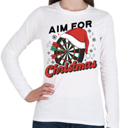 printfashion Karácsonyi darts - Női hosszú ujjú póló - Fehér (16983540)