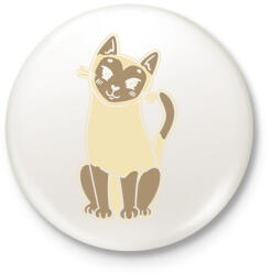 printfashion Sziámi cica - Kitűző, hűtőmágnes - Fehér (17133496)