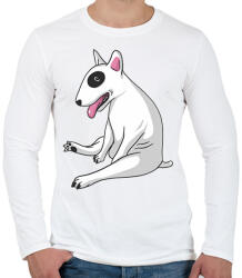 printfashion Bullterrier kutya - Férfi hosszú ujjú póló - Fehér (17294736)