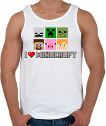 printfashion i love minecraft - Férfi atléta - Fehér (17398854)