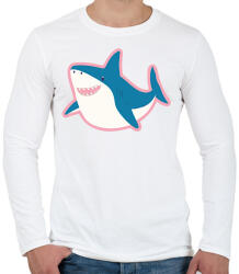 printfashion Boldog cápa - Férfi hosszú ujjú póló - Fehér (17108414)