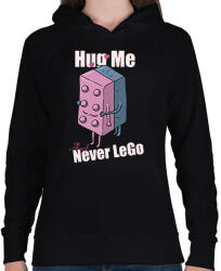 printfashion Hug me and never Lego - Női kapucnis pulóver - Fekete (17286155)