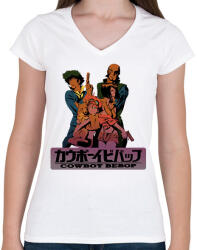 printfashion Cowboy Bebop Anime - Női V-nyakú póló - Fehér (17403770)