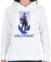 printfashion Yoru valorant - Női kapucnis pulóver - Fehér (17331148)