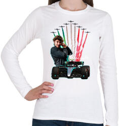 printfashion Andrea-Kimi-Antonelli - Női hosszú ujjú póló - Fehér (17315561)