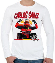 printfashion Carlos Sainz Ferrari - Férfi hosszú ujjú póló - Fehér (17310988)