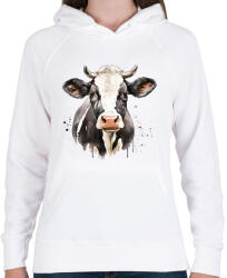 printfashion Tehén - Női kapucnis pulóver - Fehér (16950478)
