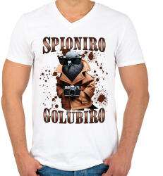 printfashion Spionero Golubiro - Férfi V-nyakú póló - Fehér (17438567)