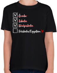 printfashion Ballagás középiskola fehér - Gyerek póló - Fekete (17367695)