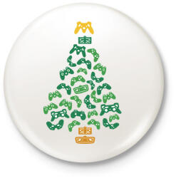 printfashion Gamer karácsonyfa - Kitűző, hűtőmágnes - Fehér (17002548)