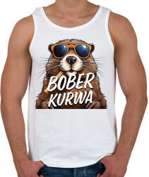 printfashion Bober Kurwa - Férfi atléta - Fehér (16934646)