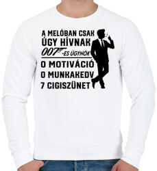 printfashion A melóban úgy hívnak 007-es ügynök - Férfi pulóver - Fehér (17219067)