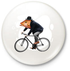 printfashion Biciklis hal - Kitűző, hűtőmágnes - Fehér (17139306)
