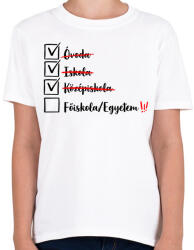 printfashion Ballagás középiskola fekete - Gyerek póló - Fehér (17366793)