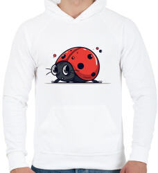 printfashion Katicabogár - Férfi kapucnis pulóver - Fehér (17470205)