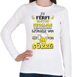 printfashion Ez a férfi nagyon szomjas - Női hosszú ujjú póló - Fehér (16930052)
