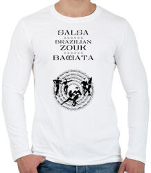 printfashion Salsa Zouk Bachata dancer S0203 black - Férfi hosszú ujjú póló - Fehér (16942314)