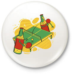 printfashion Beer ping pong - Kitűző, hűtőmágnes - Fehér (17062396)