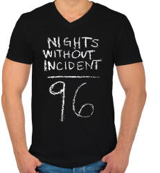 printfashion Kiut Nights without incident - Férfi V-nyakú póló - Fekete (16892508)