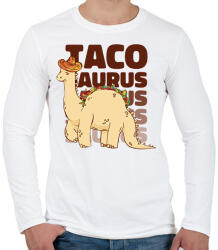 printfashion Tacosaurus - Férfi hosszú ujjú póló - Fehér (17155214)