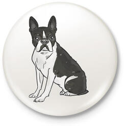 printfashion Boston terrier - Kitűző, hűtőmágnes - Fehér (17074096)