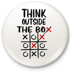 printfashion Think outside the box - Kitűző, hűtőmágnes - Fehér (17484544)