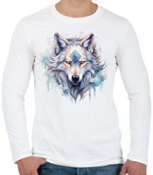 printfashion farkas - Férfi hosszú ujjú póló - Fehér (16901833)