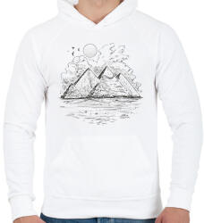 printfashion Gízai piramisok - Férfi kapucnis pulóver - Fehér (17175441)