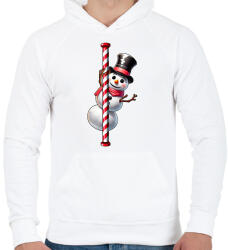 printfashion Hóember - Férfi kapucnis pulóver - Fehér (17015805)