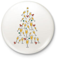 printfashion Pezsdítő karácsonyfa - Kitűző, hűtőmágnes - Fehér (17001668)