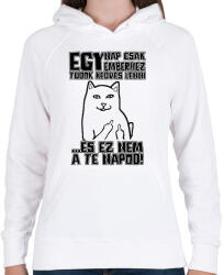 printfashion Egy nap csak egy emberhez tudok kedves lenni - Női kapucnis pulóver - Fehér (17319448)