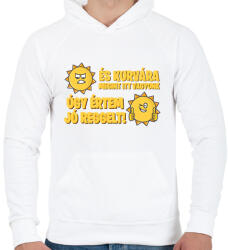 printfashion És kurvára megint itt vagyunk - Férfi kapucnis pulóver - Fehér (17301501)